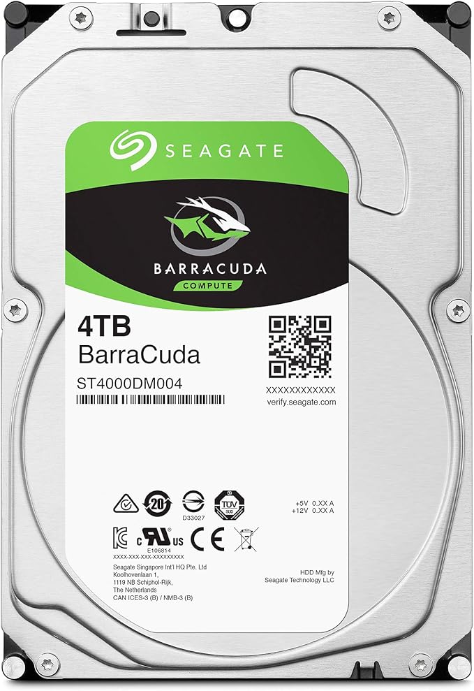 Seagate BarraCuda 4TB Disco Duro Interno HDD – 3.5 Pulgadas Sata 6 Gb/s 5400 RPM 256MB Caché Para Computadora De Escritorio PC